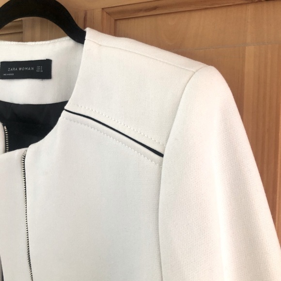 Zara cream duster jacket with zipper detailing - Picture 5 of 7